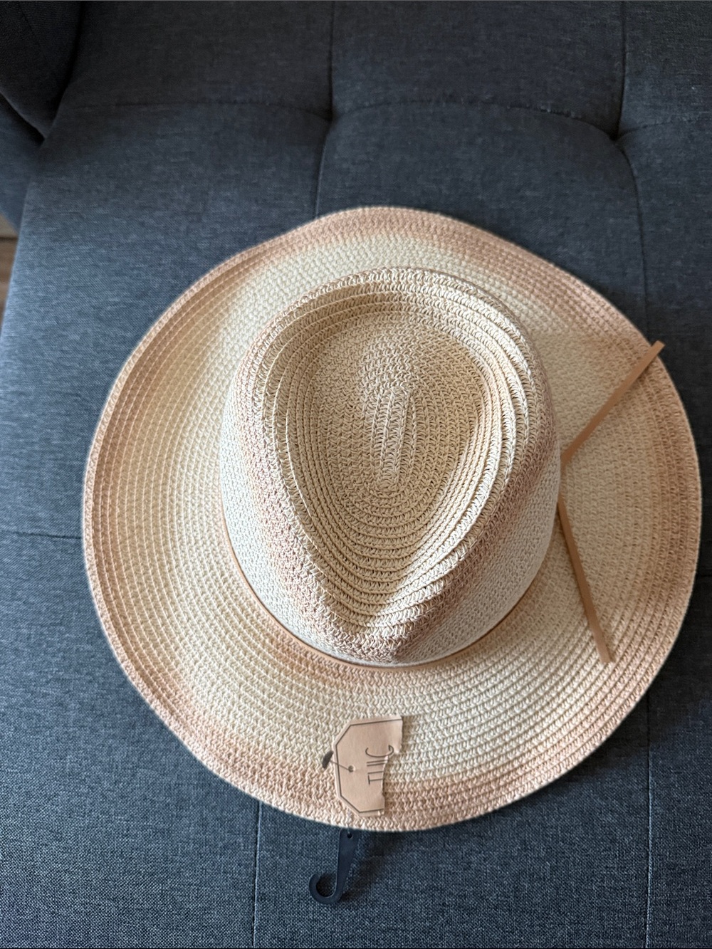 Straw Sun Hat with Thin Band - Natural Beige - Picture 7 of 8